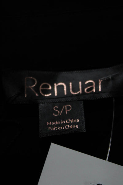 Renuar Women Basic Collared Black Cotton Long Sleeve Button-Up Size S