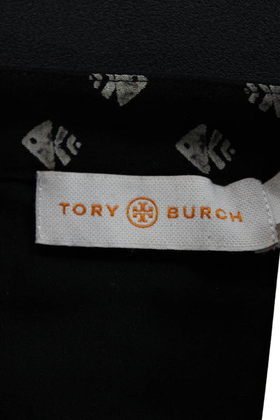Tory Burch Womens Silk Collared Long Sleeve Mini Dress Black Size 2