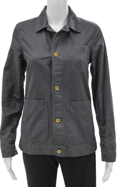 Alex Mill Womens Gray Cotton Basic Jacket Button Front Size XS