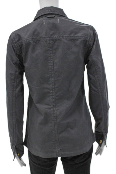 Alex Mill Womens Gray Cotton Basic Jacket Button Front Size XS