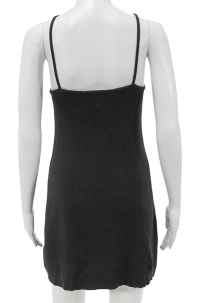 MNG Women Slip Dress Black V-Neck Sleeveless Short Polyamide Size S