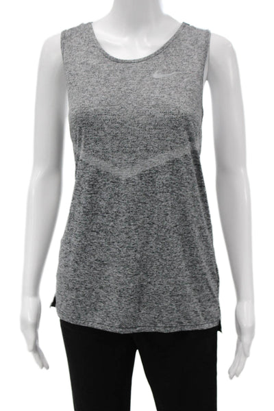Nike Womens Basic Gray Sleeveless Round Neck Polyester Tank Size M