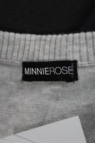 Minnie Rose Women Sleeveless Cotton Vest Gray Round Neck Size S