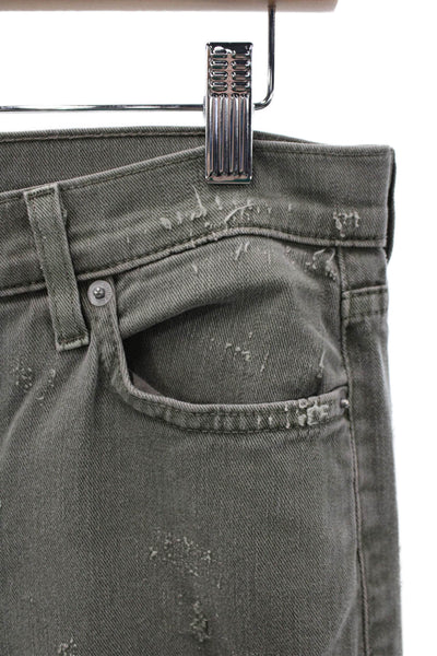 Hudson Women Straight Jeans Gray Low Rise Button Cotton Inseam 27 Size 26
