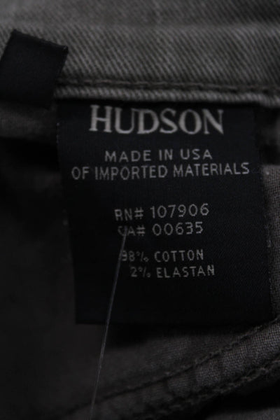 Hudson Women Straight Jeans Gray Low Rise Button Cotton Inseam 27 Size 26