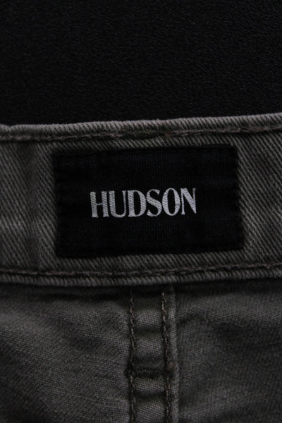 Hudson Women Straight Jeans Gray Low Rise Button Cotton Inseam 27 Size 26
