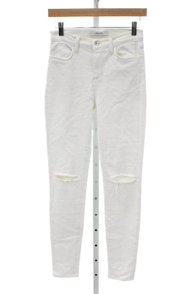J Brand Womens Skinny High Rise White Jeans Cotton Blend Inseam 28 Size 26