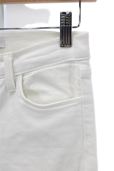J Brand Womens Skinny High Rise White Jeans Cotton Blend Inseam 28 Size 26