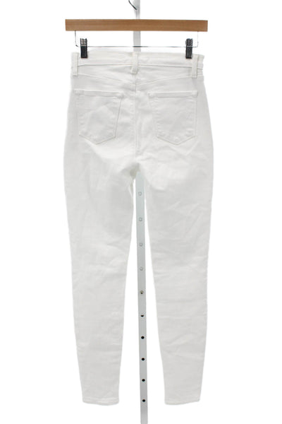 J Brand Womens Skinny High Rise White Jeans Cotton Blend Inseam 28 Size 26
