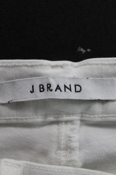 J Brand Womens Skinny High Rise White Jeans Cotton Blend Inseam 28 Size 26