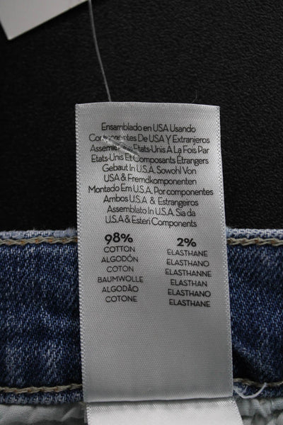 Mother Superior Womens Cropped High Rise Blue Cotton Blend Jeans Size 28