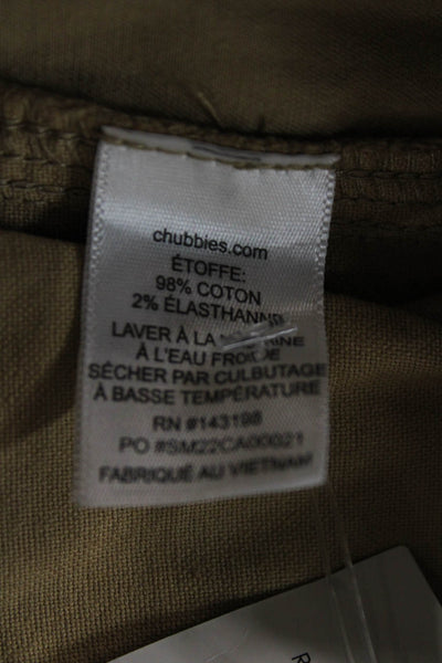 Chubbies Mens Beige Chino Shorts 98% Cotton 2% Spandex Size S