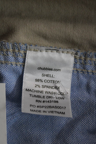 Chubbies Mens Chino Shorts Beige 98% Cotton Button Closure Size M