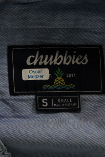 Chubbies Mens Chino Shorts Blue Cotton Blend Button Size S