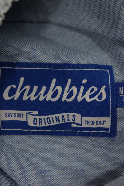 Chubbies Men Chino Shorts Blue Cotton Spandex Button Size M