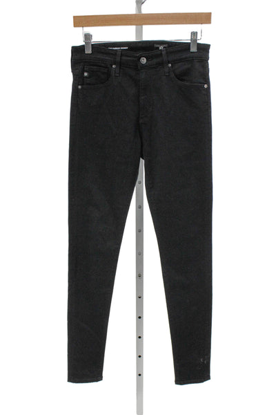 AG Adriano Goldschmied Womens Skinny Jeans Black High Rise Viscose Size 26