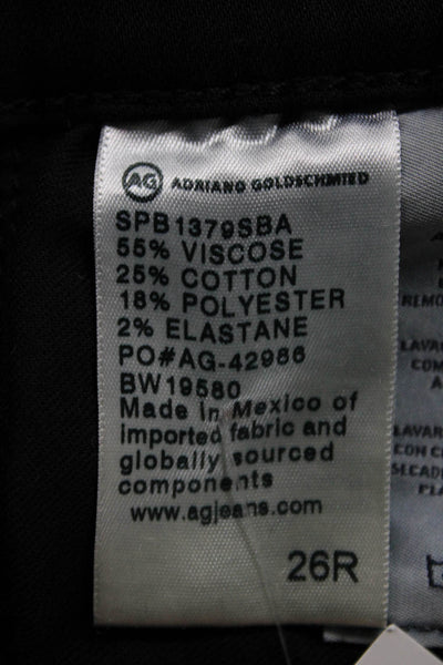 AG Adriano Goldschmied Womens Skinny Jeans Black High Rise Viscose Size 26