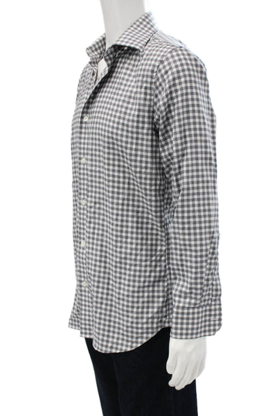 Bonobos Men's Long Sleeves Button Down Gray Plaid Shirt Size 16