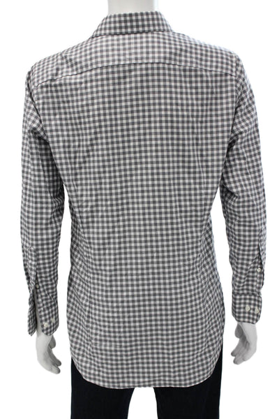 Bonobos Men's Long Sleeves Button Down Gray Plaid Shirt Size 16