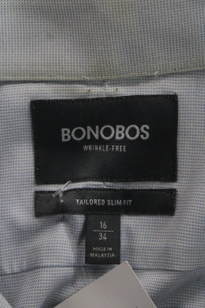 Bonobos Men's Long Sleeves Button Down Blue Shirt Size16
