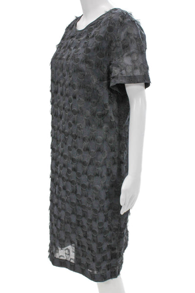 Banana Republic Women Gray Shift Dress Short Sleeve Knee Length Size 14