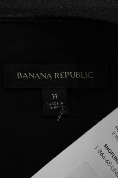 Banana Republic Women Gray Shift Dress Short Sleeve Knee Length Size 14