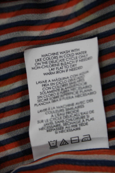 Cabi Women Shirt Dress Blue Geometric Button Sleeveless Knee-Length Size XS