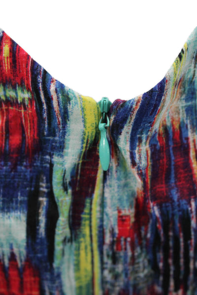 Rabbit Womens Wrap Dress Multicolor Cotton V-Neck Sleeveless Summer Size 14