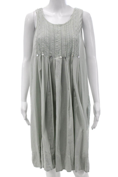 Sundance Womens Green Cotton Scoop Neck Shift Dress Sleeveless Knee Size M