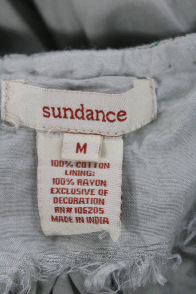 Sundance Womens Green Cotton Scoop Neck Shift Dress Sleeveless Knee Size M