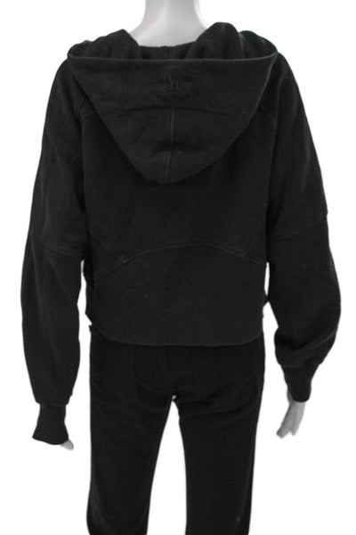 Lululemon Women Basic Jacket Black Zip Cotton Long Sleeve Size XS