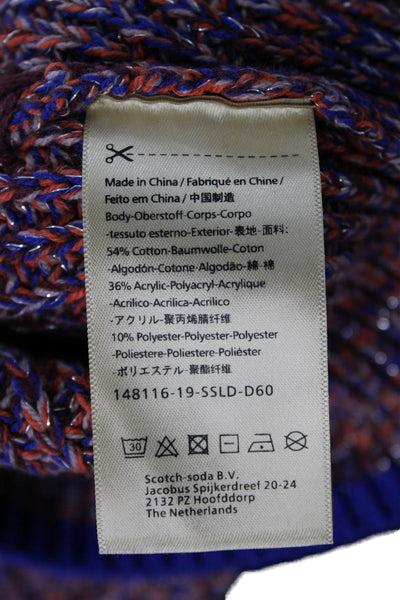 Scotch & Soda Women Pullover Sweater Multicolor Crew Neck Spotted Size M