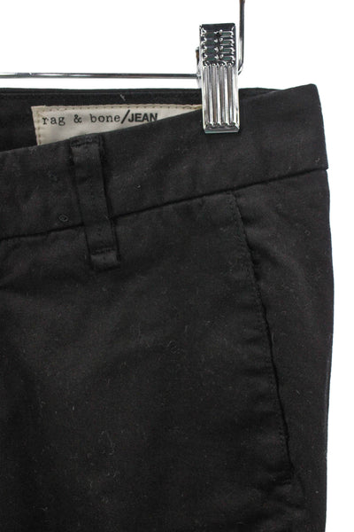 Rag & Bone Jean Womens Black Chino Pants Cotton Mid-Rise Size 25