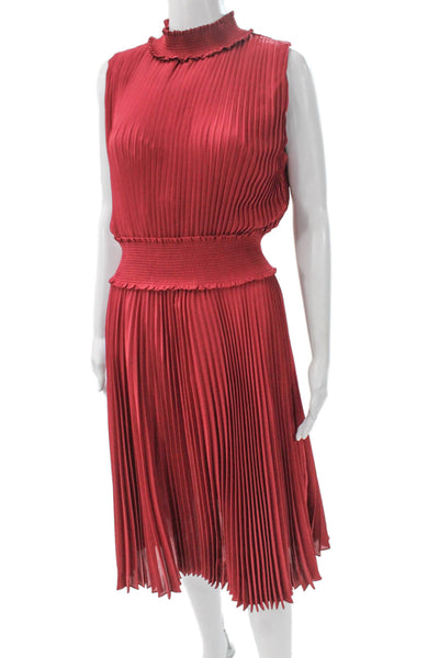 Nanette Nanette Lepore Women A-Line Red Mock Neck Sleeveless Dress Size 10