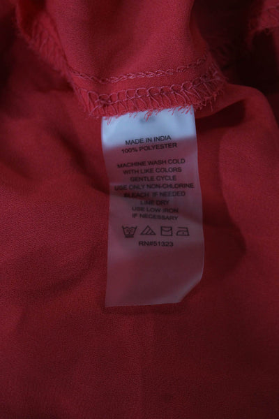 Vince Camuto Women Orange V-Neck Long Sleeve Shift Dress Size S