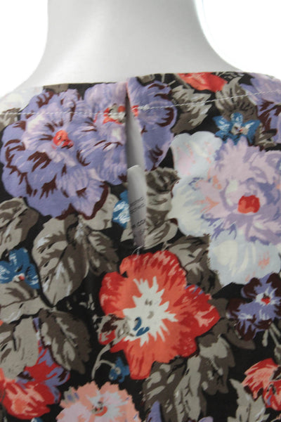 Rebecca Taylor Womens Fit & Flare Floral Cotton Dress Knee Length Button Size 8