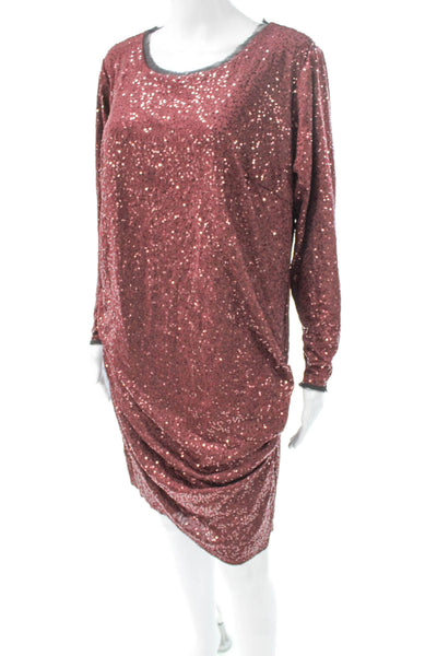 Rachel Rachel Roy Women Shift Dress Red Long Sleeve Knee Length Size 0X
