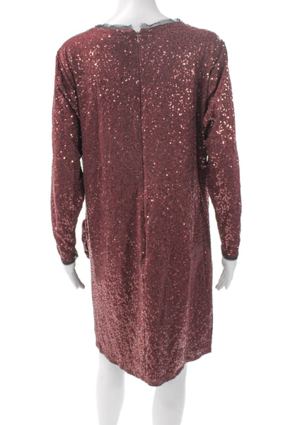 Rachel Rachel Roy Women Shift Dress Red Long Sleeve Knee Length Size 0X