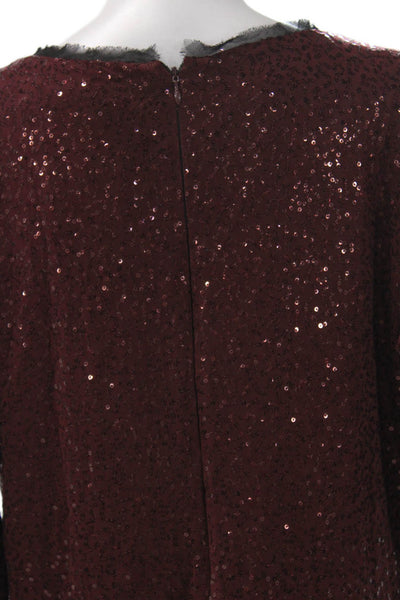 Rachel Rachel Roy Women Shift Dress Red Long Sleeve Knee Length Size 0X
