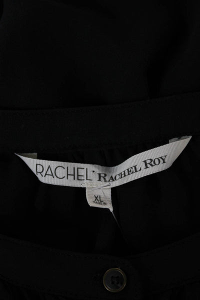 Rachel Rachel Roy Women Shift Dress Black Long Sleeve Knee Length Size XL
