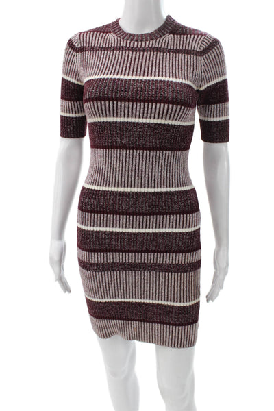 T Alexander Wang Womens Multicolor Bodycon Short Sleeve Crew Neck Dress Size XS
