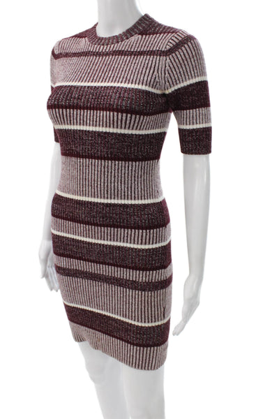 T Alexander Wang Womens Multicolor Bodycon Short Sleeve Crew Neck Dress Size XS