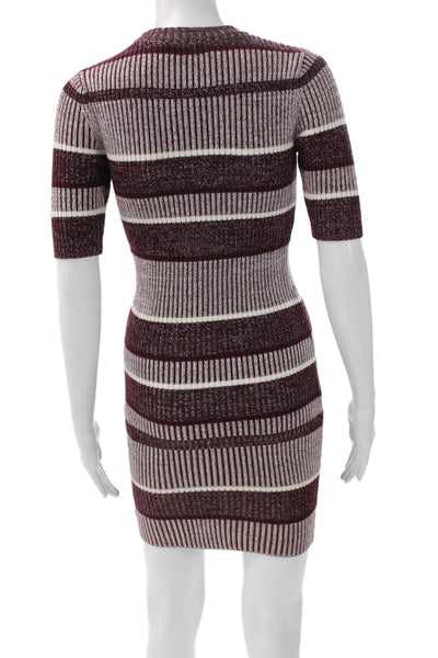 T Alexander Wang Womens Multicolor Bodycon Short Sleeve Crew Neck Dress Size XS