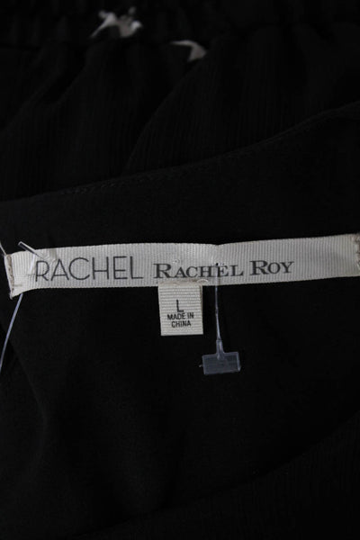 Rachel Rachel Roy Womens Blouson Dress Black Geometric Long Sleeve Size L