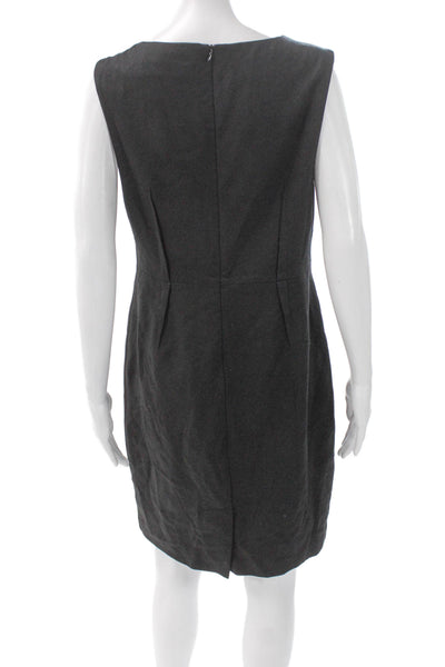 Trina Turk Women Sheath Dress Gray Rayon Sleeveless Knee Length Size 10