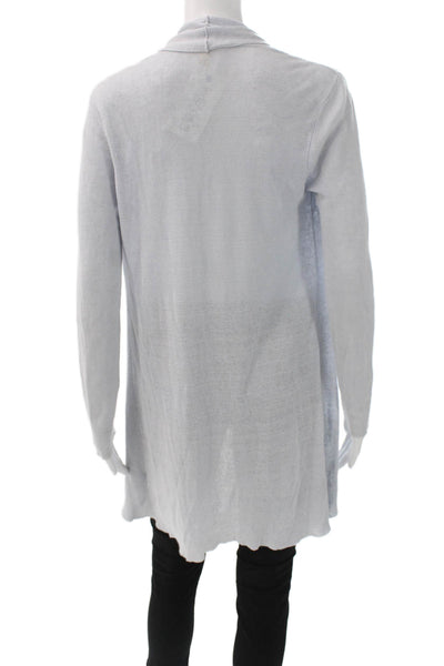 Eileen Fisher Women Organic Linen Blue Long Sleeve Cardigan Petite Size XS