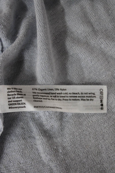 Eileen Fisher Women Organic Linen Blue Long Sleeve Cardigan Petite Size XS