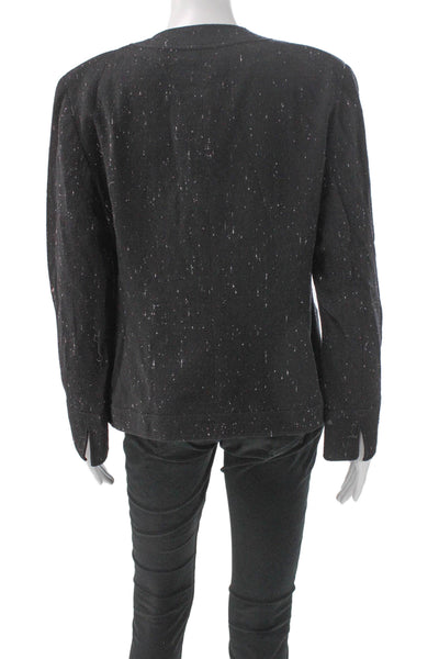 Lafayette 148 New York Womens Black Flecked Wool Blazer Long Sleeve Size 12
