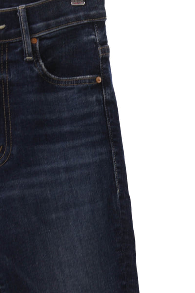 Mother Womens Cropped Blue Jeans Cotton High Rise Inseam 23 Size 23