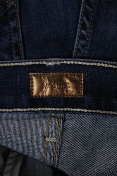 Mother Womens Cropped Blue Jeans Cotton High Rise Inseam 23 Size 23